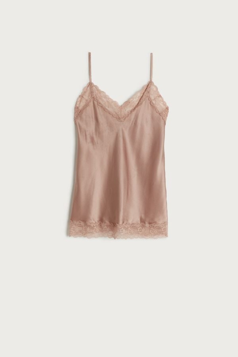 Natural Intimissimi Lace and Silk Top | MCAHR52722